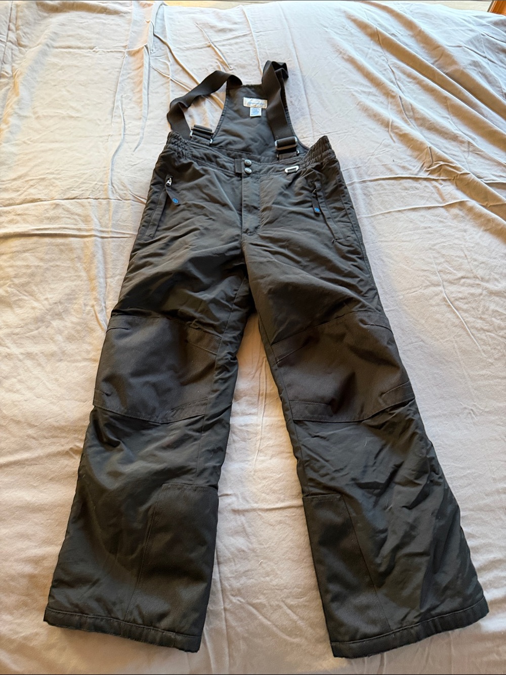Boys Black Snow Bib Pants - Slalom